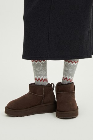 플러프 하이웜 부츠(BROWN)