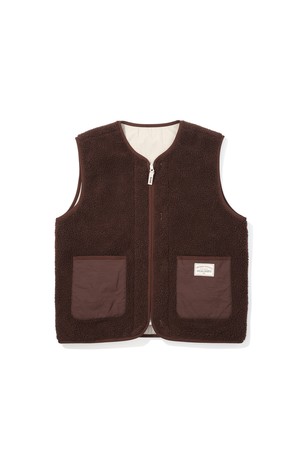 브라우니 리버시블 플리스 베스트 BROWN