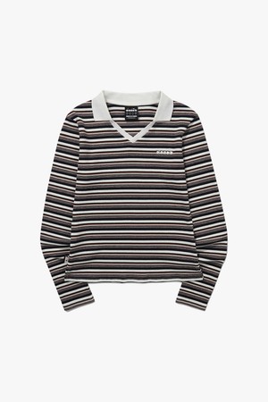 크로스코트 스트라이프 카라 티셔츠 NAVY_NAVY-a
