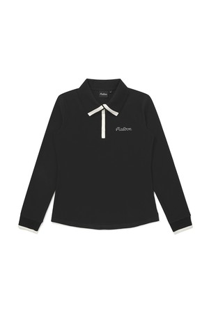 여성 컬러 배색 롱슬리브 티셔츠 BLACK (WOMAN)_BLACK-a