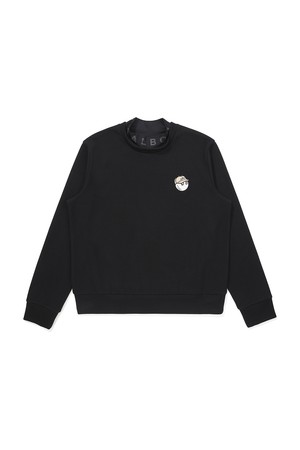 여성 이중 모크넥 로고 티셔츠 BLACK (WOMAN)_BLACK-a