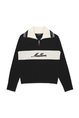 여성 레이어드 집업 카라 니트탑 BLACK (WOMAN)_BLACK-a