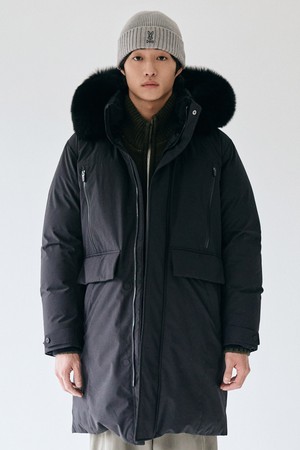 남성) 데카히트 구스 롱다운 자켓(BLACK)