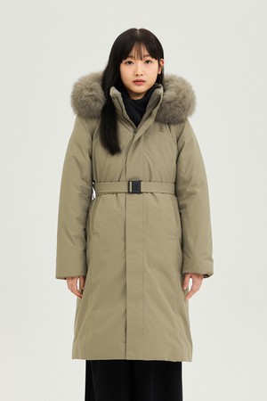 여성) 데카히트 구스 롱다운 자켓(BEIGE)