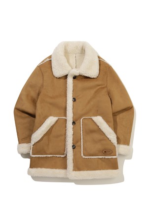 브라우니 스웨이드 롱 자켓 BEIGE