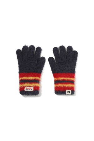 헤어리 컬러 스트라이프 글러브 NAVY