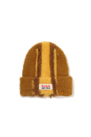 헤어리 컬러 스트라이프 비니 YELLOW