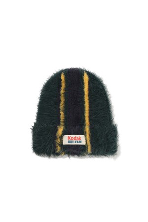 헤어리 컬러 스트라이프 비니 GREEN