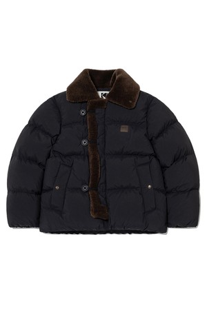 브라우니 레더 다운 자켓 BLACK