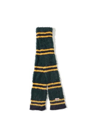 헤어리 컬러 스트라이프 머플러 GREEN