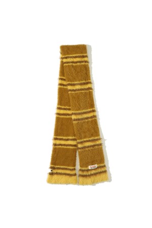 헤어리 컬러 스트라이프 머플러 YELLOW