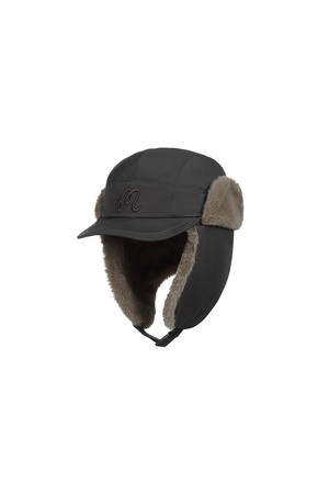 M 로고 패딩 트루퍼 캡 CHARCOAL_GREY-a