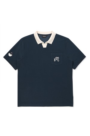 프리미엄 테리소재 오픈넥 티셔츠 NAVY (MAN)_NAVY-a