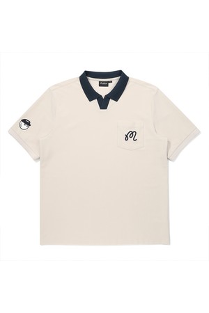 프리미엄 테리소재 오픈넥 티셔츠 CREAM (MAN)_IVORY-a