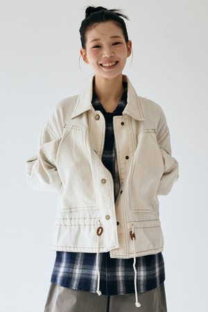 여성) 린넨 데님자켓(IVORY)