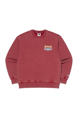 스노우 워싱 그래픽 맨투맨 RED