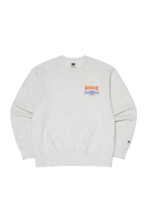 스노우 워싱 그래픽 맨투맨 WHITE MELANGE