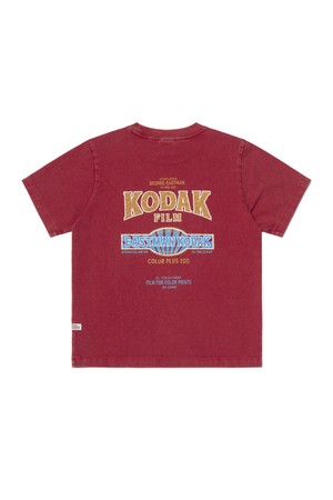 스노우 워싱 그래픽 반팔 티셔츠 우먼 RED