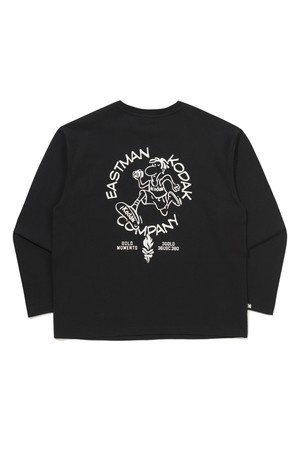 골드모먼트 그래픽 긴팔 티셔츠 BLACK