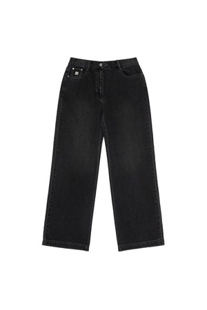 RGB 스트레이트 데님 팬츠 우먼 BLACK
