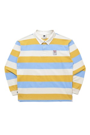 골드모먼트 스트라이프 럭비 카라 티셔츠 YELLOW