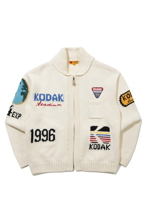 골드모먼트 아카이빙 니트 집업 자켓 IVORY