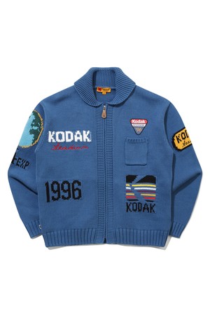 골드모먼트 아카이빙 니트 집업 자켓 BLUE