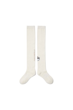 여성 언발란스 로고 니삭스 IVORY (WOMAN)_IVORY-a