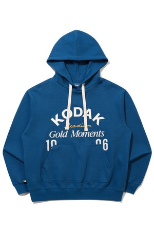 골드모먼트 빅로고 후드 티셔츠 BLUE