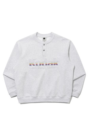 레인보우 헨리넥 맨투맨 MELANGE GREY