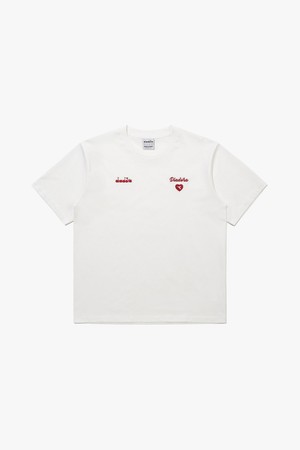 하트 로고 반팔 티셔츠 IVORY-a