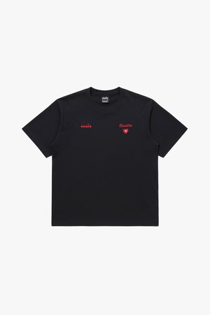 하트 로고 반팔 티셔츠 BLACK-a