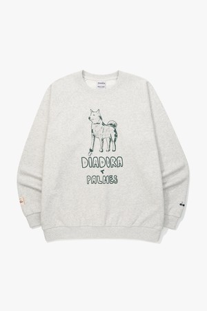 [DIADORA by PALMES] 그래픽 맨투맨 MELANGE GREY_NOCOLOR-a