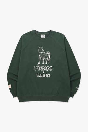 [DIADORA by PALMES] 그래픽 맨투맨 GREEN_GREEN-a