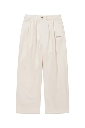 핀턱 와이드 코튼 팬츠 IVORY