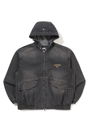 RGB 데님 후드 자켓 BLACK