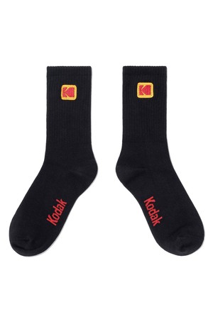 컬러플러스 미니로고 크루 삭스 BLACK