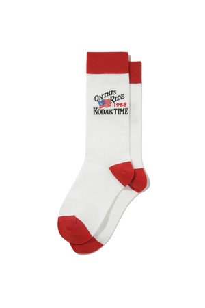 그래픽 장목 배색 양말 IVORY
