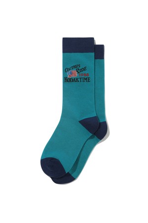 그래픽 장목 배색 양말 GREEN