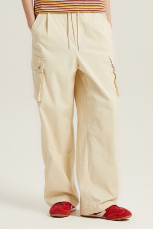 세미오버핏 코튼 카고 팬츠 IVORY