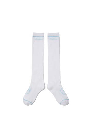 여성 로고 자카드 니삭스 OFF WHITE (WOMAN)_WHITE-a