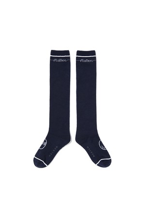 여성 로고 자카드 니삭스 NAVY (WOMAN)_NAVY-a