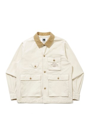 코튼 카라 워크 자켓 IVORY