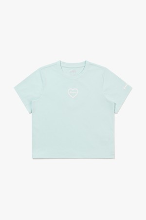 하트 그래픽 반팔 티셔츠 우먼 MINT_GREEN-a