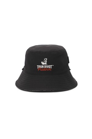 [Tour Divot] 투어디봇 리버시블 버킷햇 BLACK_BLACK-a