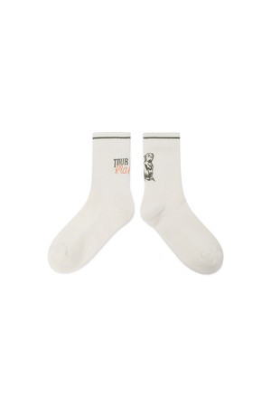 [Tour Divot] 자카드 로고 삭스 CREAM_IVORY-a