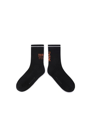 [Tour Divot] 자카드 로고 삭스 BLACK_BLUE-a