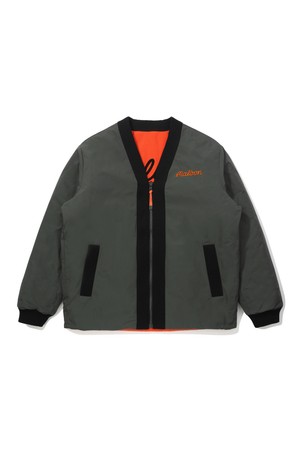 [Tour Divot] Y넥 패턴프린트 안감 패딩자켓 STONE (MAN)_GREY-a