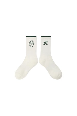 언발란스 로고 자카드 크루 삭스 CREAM_IVORY-a