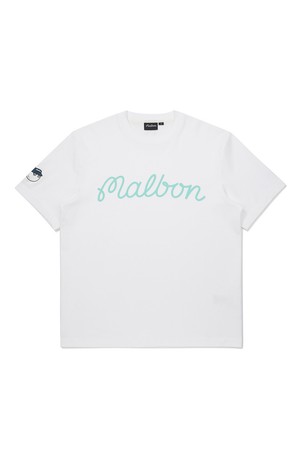 [온라인 단독] 말본 스크립트 유니 라운드 티셔츠 OFF WHITE_WHITE-a